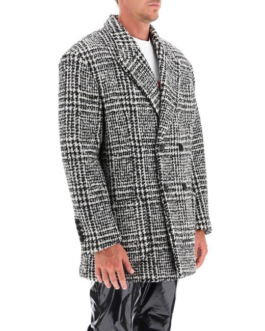 Chaqueta de lana de doble pecho a cuadros Dolce & Gabbana de hombre de color Black
