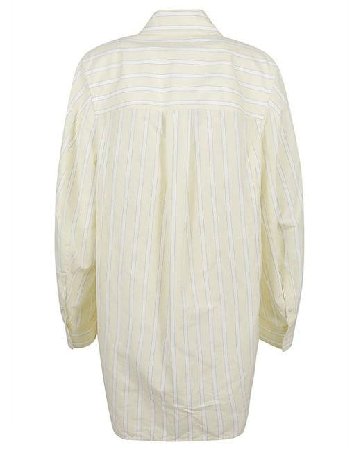 Bottega Veneta White Striped Linen Shirt