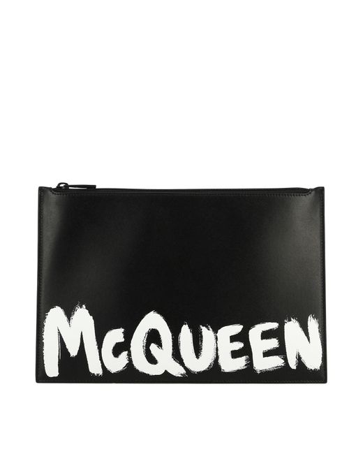 Alexander Mc Queen "Mc Queen Graffiti" Clutch Alexander McQueen de color Black