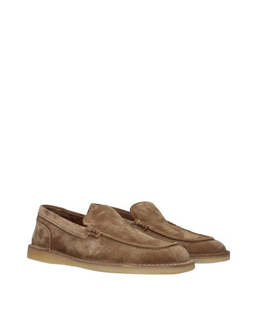 Dolce & Gabbana Brown Dolce&Gabbana Slip On New Florio Ideal Uomo Suede/Hazelnut