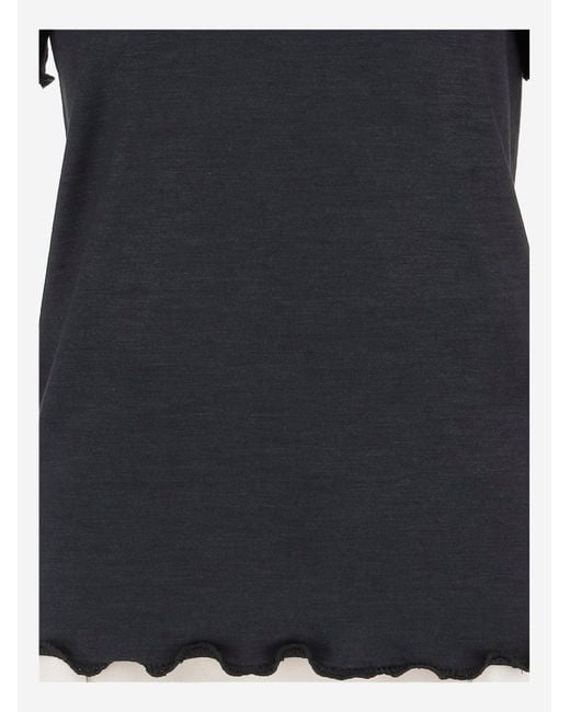 Jil Sander Black T-Shirt Silk-Blend Ivory