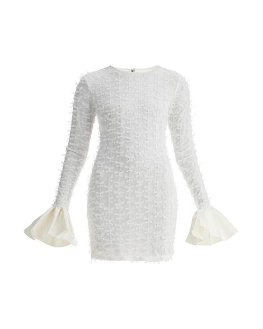 Ruota L'Abito A Maglie Corta Con Fiocchi di ROTATE BIRGER CHRISTENSEN in White