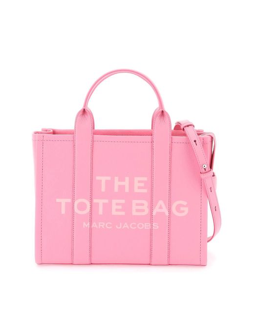Borsa The Leather Small Tote Bag di Marc Jacobs in Pink