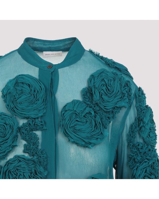 Dries Van Noten Chowsa-blouse in het Blue