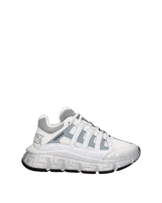 Sneakers Trigreek mujer tela blanca/plateada Versace de color White