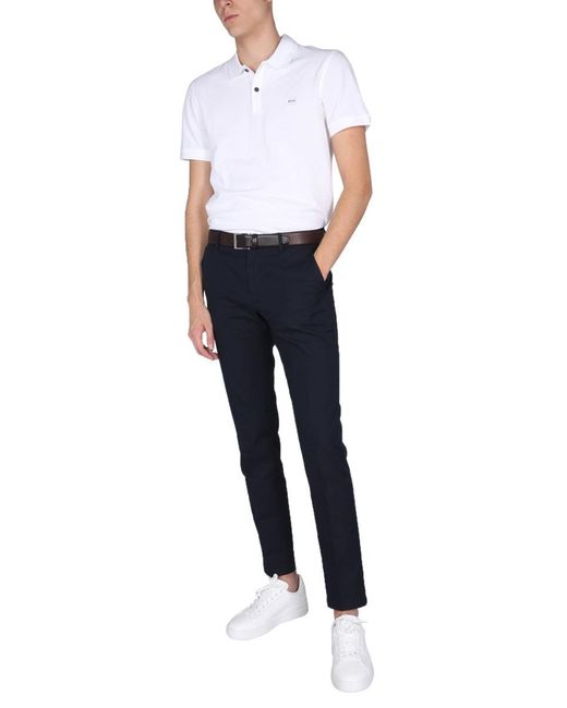Boss Blue Regular Fit Trousers for men
