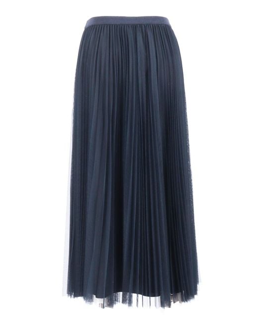 Fabiana Filippi Blue Pleated Tulle Wide Skirt