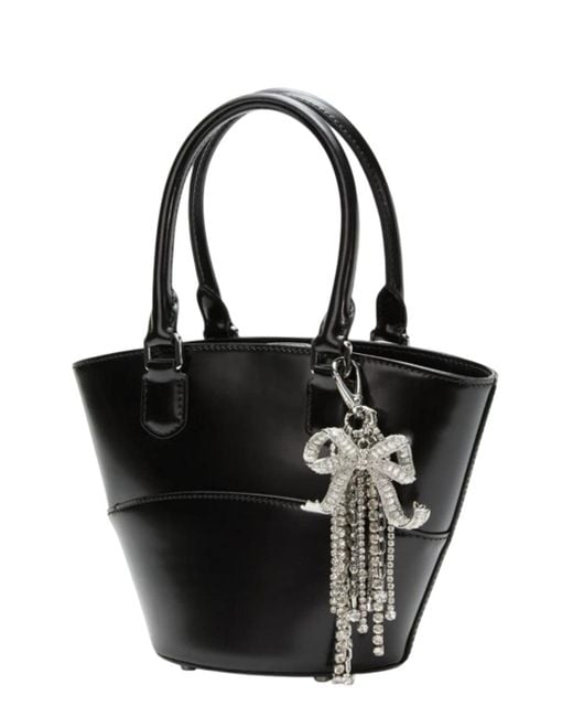 Self-Portrait Black Self Portrait Leather Charm Tote