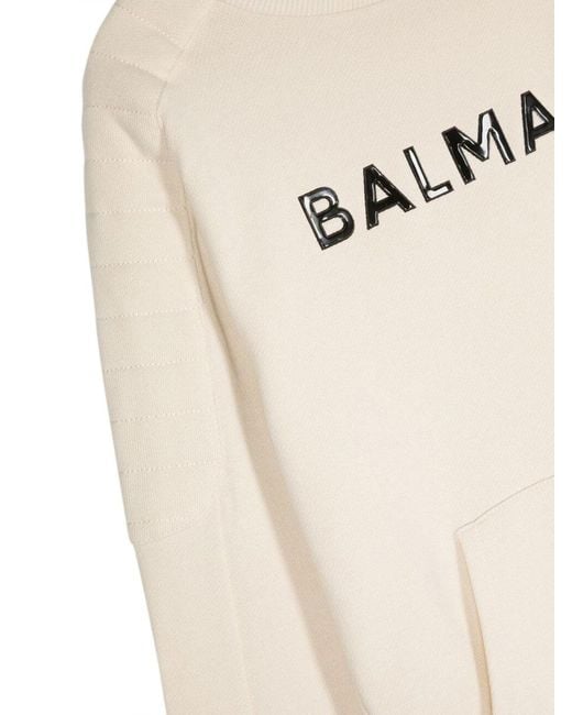 Balmain Natural Logo Crewneck Sweatshirt