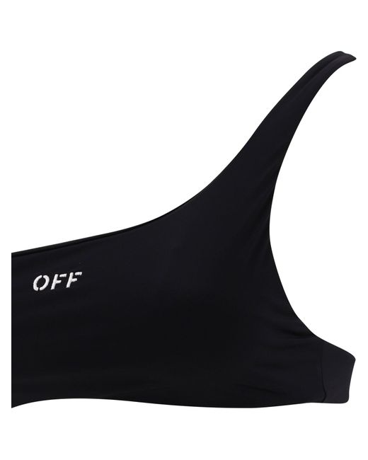 Off bianco "Off Stamp" un set di bikini a spalla di Off-White c/o Virgil Abloh in Black
