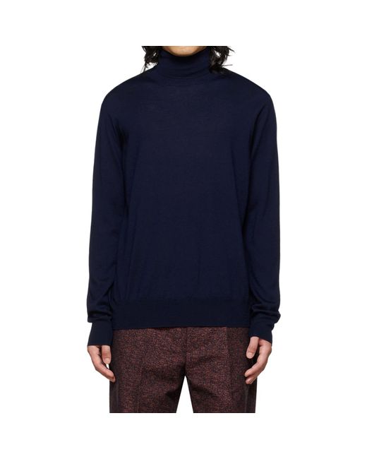 Jil Sander Blue Berger Wool Sweater for men