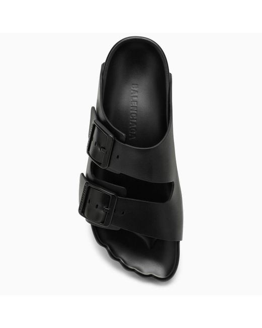 Balenciaga Black Leather Sunday Sandal for men
