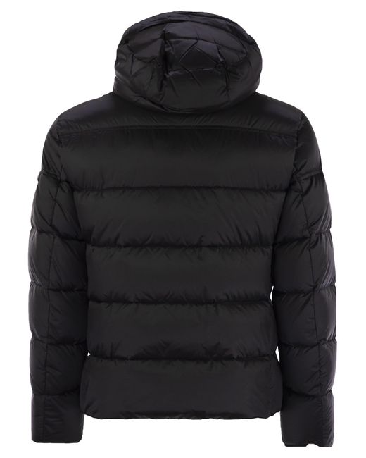 Moorer Black Brett Hooded Down Jacket for men