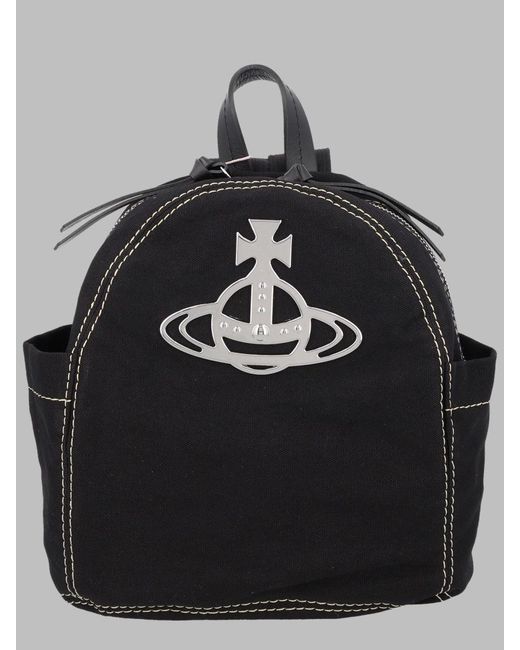 Vivienne Westwood Gray Stylish Cotton Backpack For