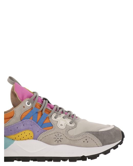 Flower Mountain Gray Yamano 3 Turnschuhe im Wildleder und technischen Stoff