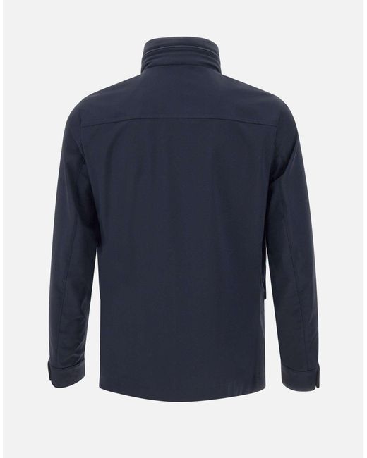 Fay Blue Field Jacket Met Kap voor heren