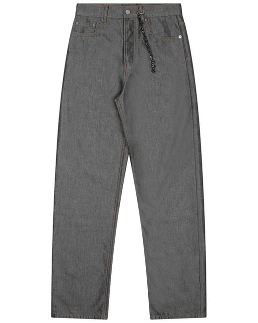 DARKPARK Gray Denim Pants With Chain