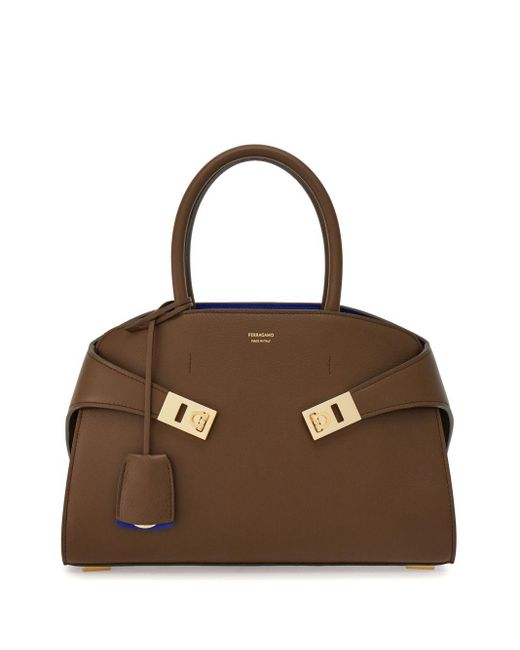 Petit Sac À Main Hug En Cuir Ferragamo en coloris Brown