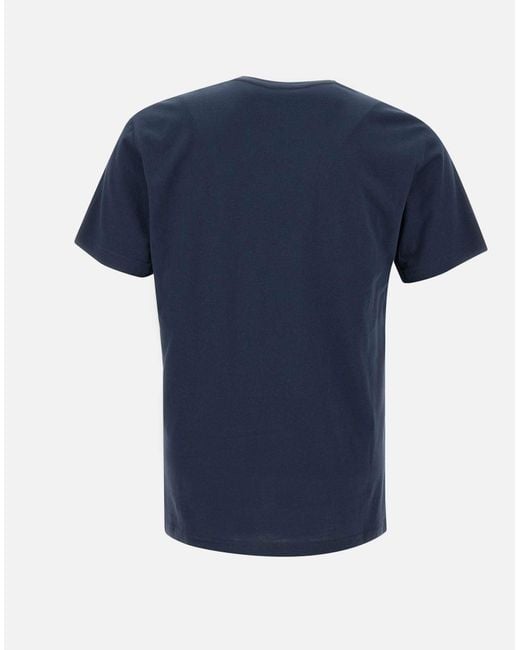 EA7 Blaues T-Shirt Aus Bio-Baumwolle – Kurzarm-Rundhalsausschnitt in Blue für Herren