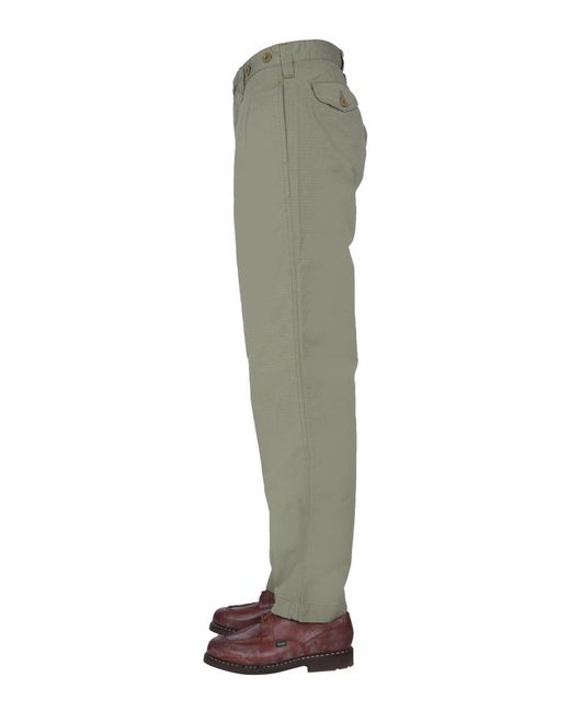 Nigel Cabourn Green Oversize Fit Trousers for men