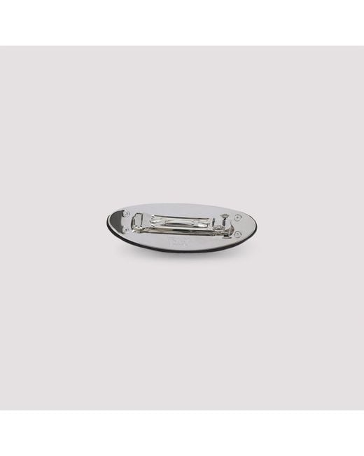 Prada Metallic Satin And Crystal Hair Clip