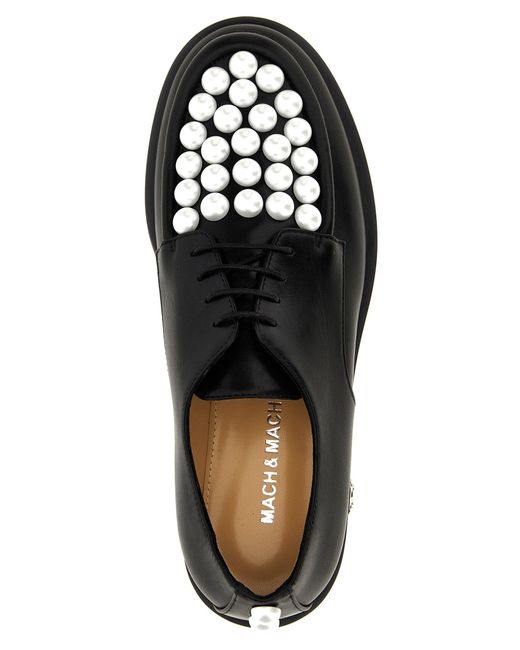 Mach & Mach Black 'Sirene' Lace Up Shoes