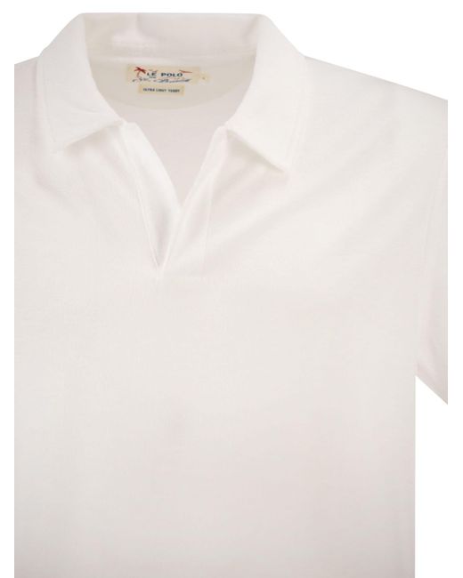 Mc2 Saint Barth White Cotton Terry Polo Shirt for men