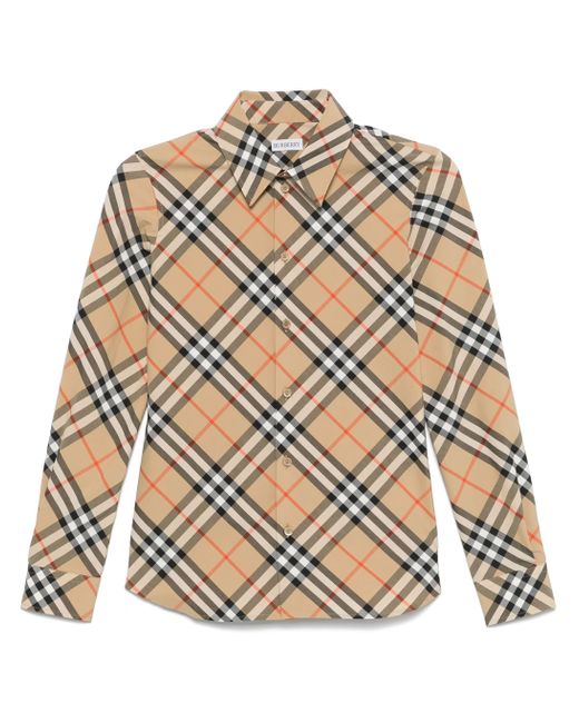 Burberry T -shirt Met Een Vintage Cheque in het Multicolor