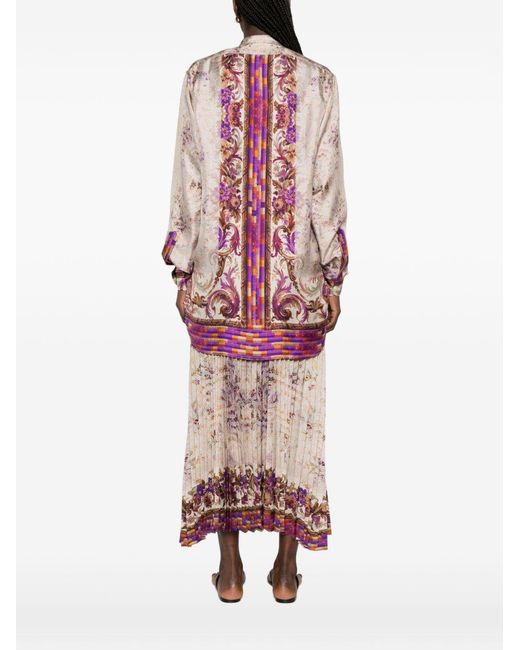 Pierre Louis Mascia Pink Printed Silk Shirt