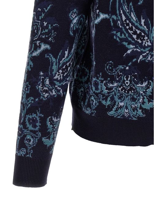 Etro Paisley Wollen Trui in het Blue voor heren