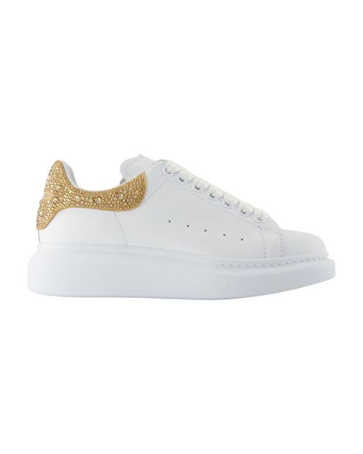 Alexander McQueen White Übergroße Turnschuhe Leder Weiß