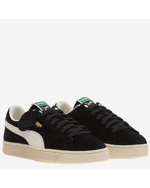 PUMA Black Charles Suede Sneakers With Leather Details