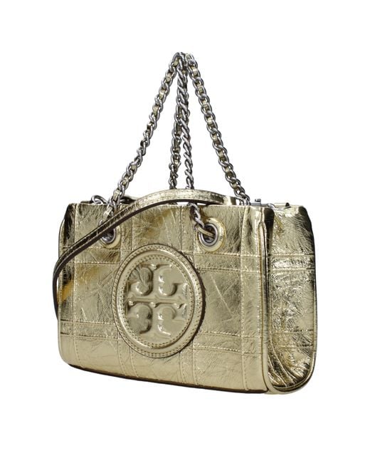Tory Burch Metallic Borse A Mano Fleming Donna Pelle Oro