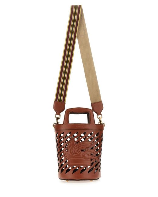 Etro Brown "coffa" Bag With Logo