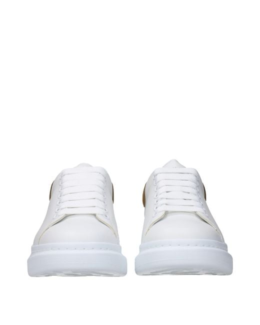 Alexander McQueen White Sneakers Oversize Uomo Pelle Bianco/Labrador for men