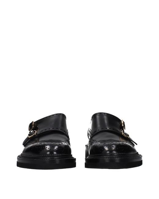 Santoni Black Leather Derby