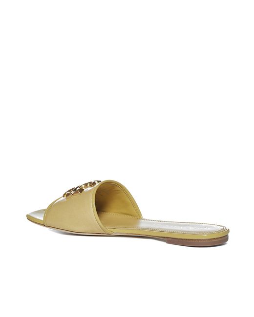 Tory Burch Natural Eleanor Leather Slides