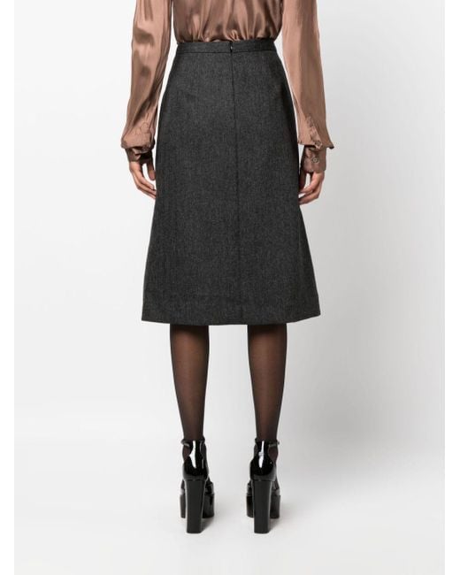 Dries Van Noten Gray 02260 Shea 7245 W.W.Skirt