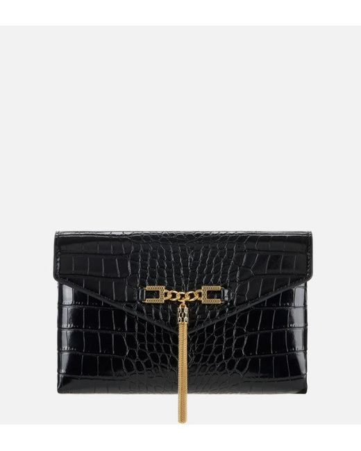 Elisabetta Franchi Schouderriem Met Groumette Ketting in het Black