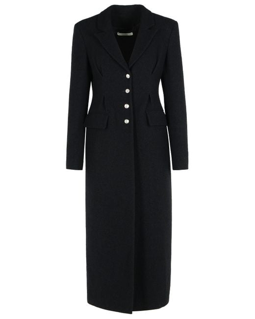 Virgin Wool Blend Coat di Alessandra Rich in Black