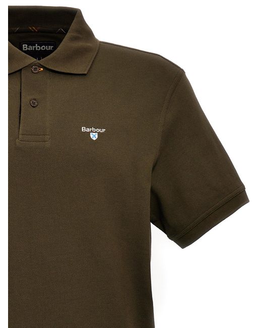 Barbour Green Logo Embroidery Polo Shirt for men