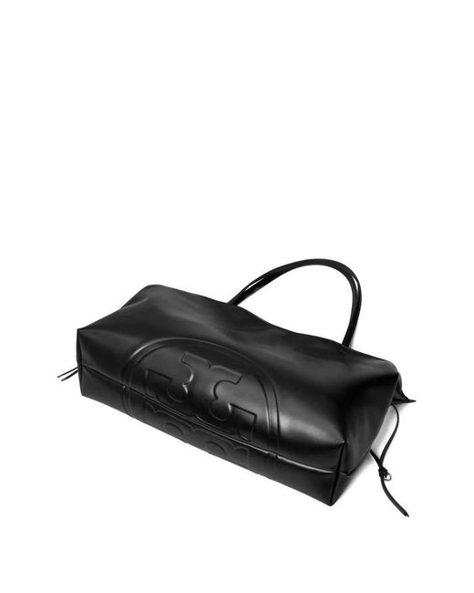 Tory Burch Black Ella Recycled Materials Shoulder Bag