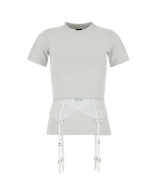Balenciaga White Chalk Stretch Cotton T-Shirt