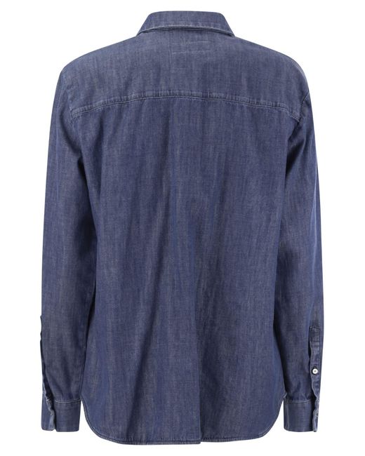 Ofride Cotton Denim Shirt di Weekend by Maxmara in Blue