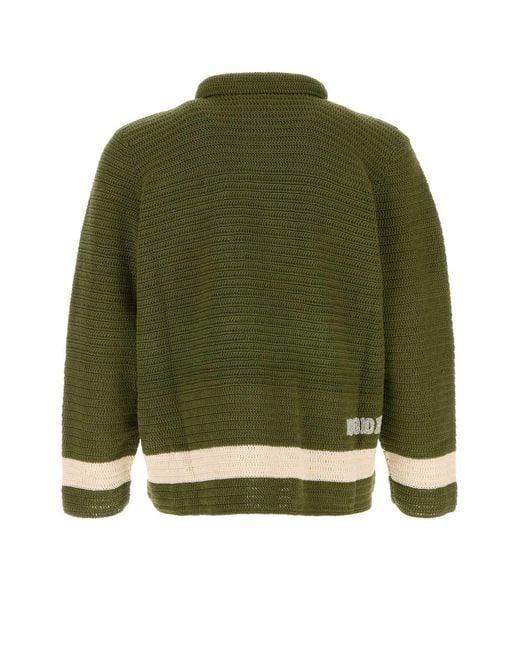 Bode Green Crochet Marsh Shirt for men