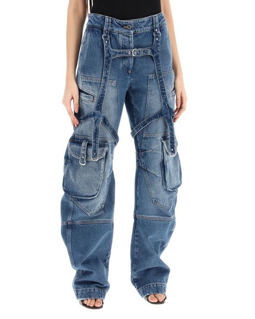 Off- Jeans Cargo Con Dettagli Harness di Off-White c/o Virgil Abloh in Blue