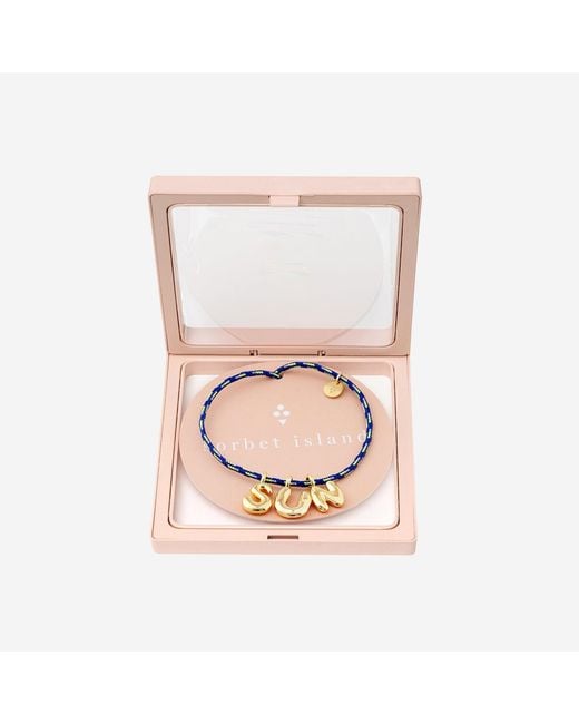 Sorbet Island Blue Fabric And Metal Bracelet