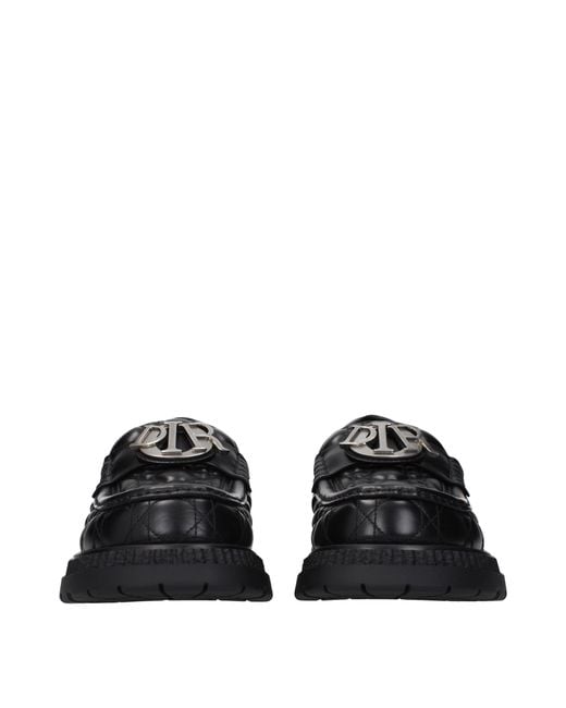 Dior Black Buffalo Loafers Leather