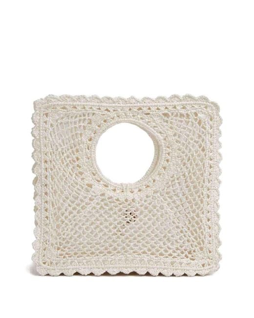 Jacquemus White Le Petit Carre Spiaggia Handbag