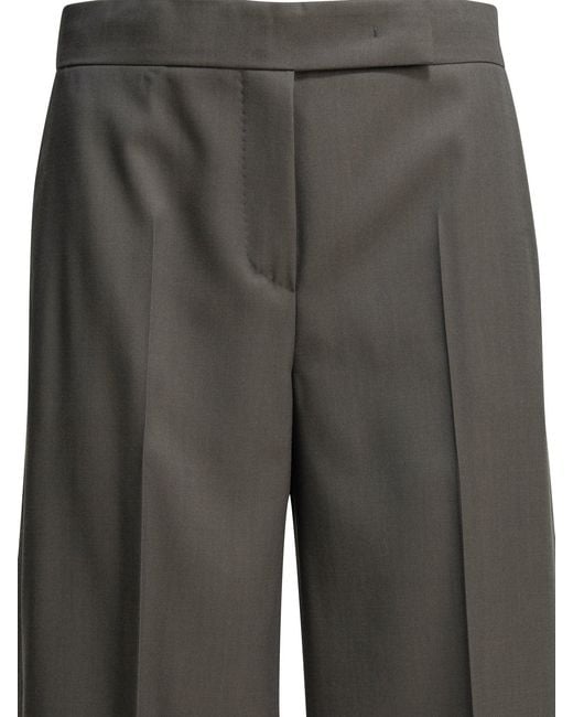 Max Mara Gray Tailored Virgin Wool Pants